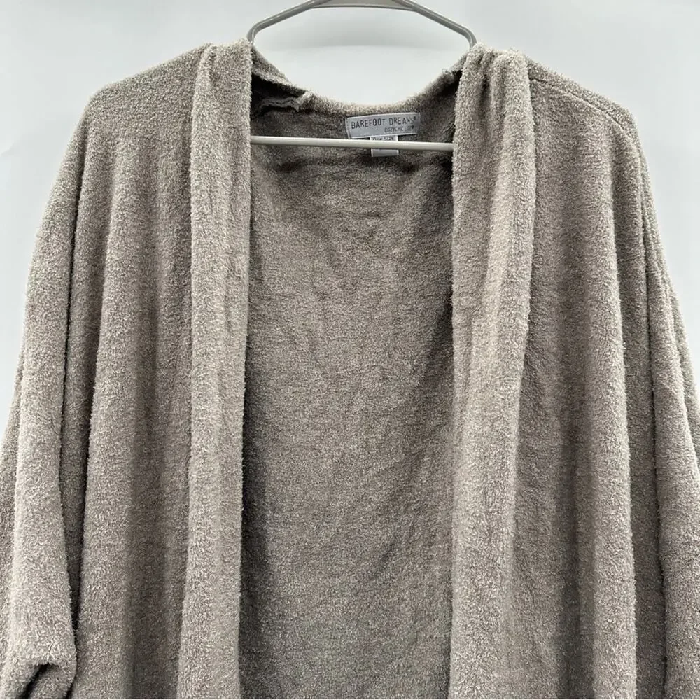 Barefoot Dreams CozyChic Lite Cliffside Gray Striped‎ Cardigan Wrap One Size